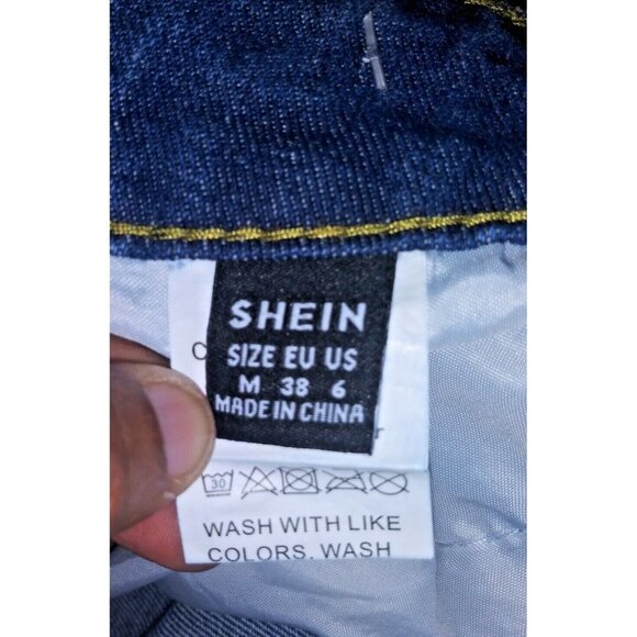 Women jeans straight leg SUNFLOWER PAINTED Sz M distressed floral high rise EUC - Picture 5 of 7